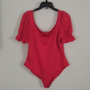 Shein NWOT XXL red short sleeve bodysuit